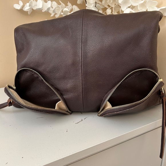 Christopher Kon Vintage Leather Hobo Bag Chocolate Brown Made in Canada - Picture 6 of 17